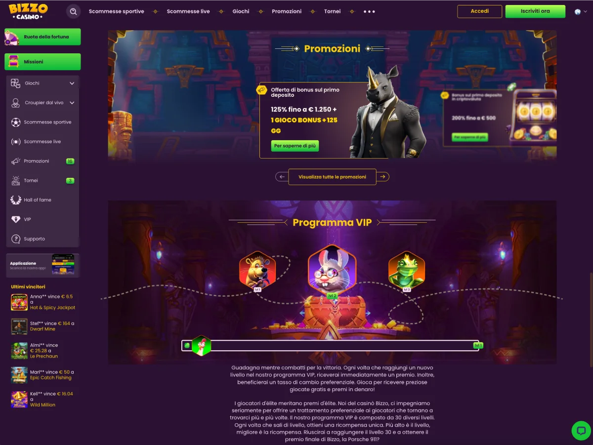 Bizzo Casino sito web